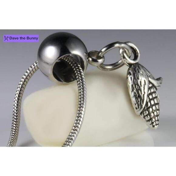 Corn on the Cob Food Necklace - Stainless Steel Chain - Picture 7 of 9